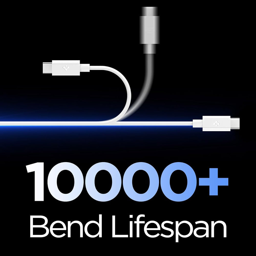 USB-C - USB-C kabel za prijenos podataka i punjenje Spigen EB6015CC, 60W, 1.5m, Bijela ACA10416