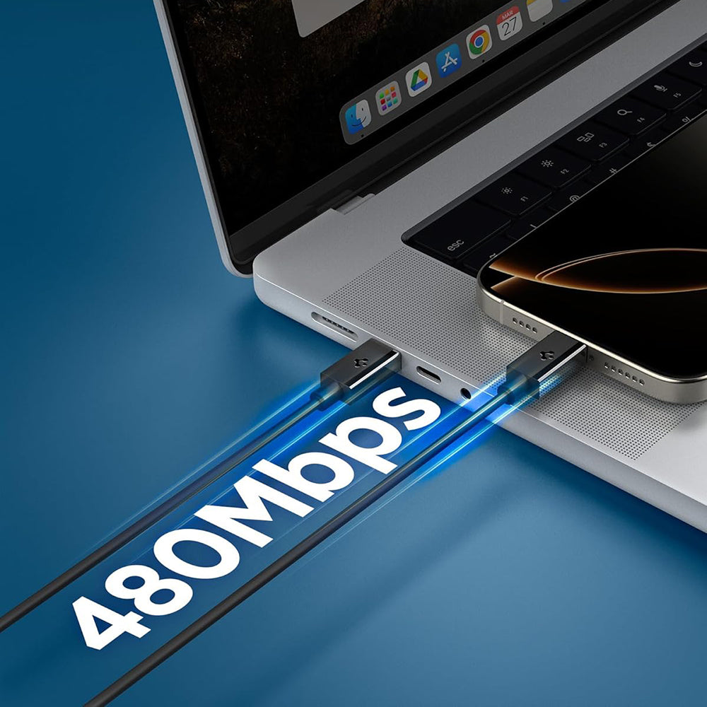 USB-C - USB-C kabel za prijenos podataka i punjenje Spigen EB6015CC, 60W, 1.5m, Crni ACA10417