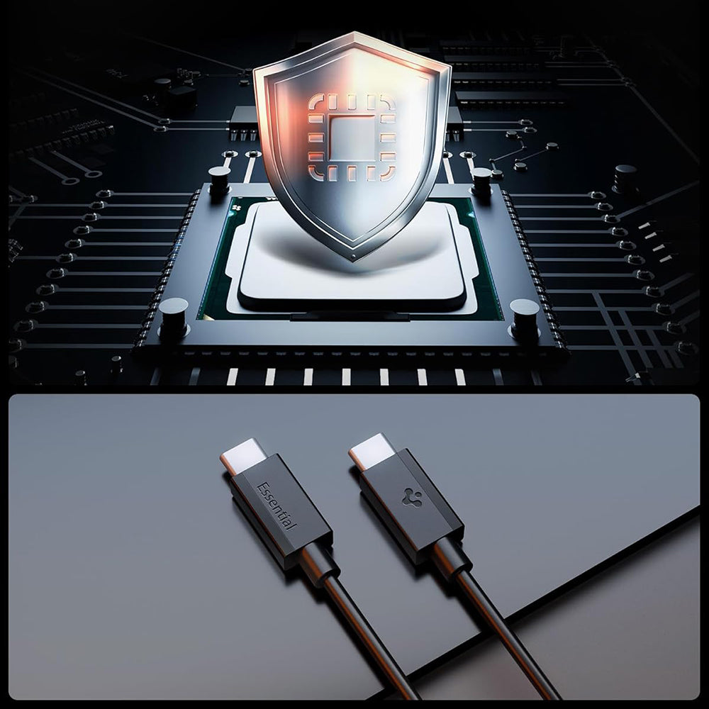 USB-C - USB-C kabel za prijenos podataka i punjenje Spigen EB6015CC, 60W, 1.5m, Crni ACA10417