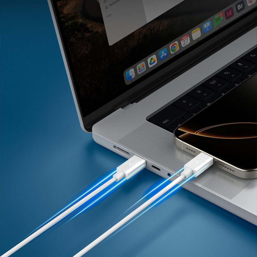 Kabel za podatke i punjenje USB-C - USB-C Spigen Essential, 60W, 1m, Bijeli