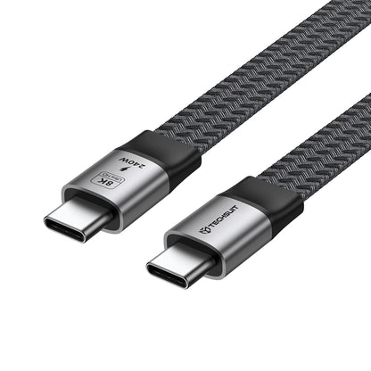 USB-C kabel za prijenos podataka i punjenje - USB-C Techsuit ElysiumSync Pro CX1, 240W, 1m, Siva