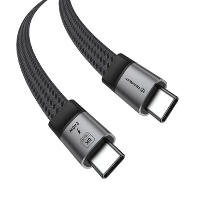 USB-C kabel za prijenos podataka i punjenje - USB-C Techsuit ElysiumSync Pro CX1, 240W, 1m, Siva