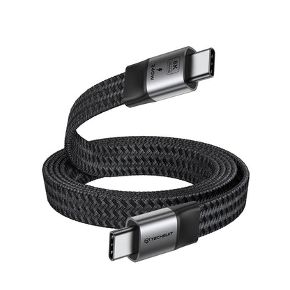 USB-C kabel za prijenos podataka i punjenje - USB-C Techsuit ElysiumSync Pro CX1, 240W, 1m, Siva