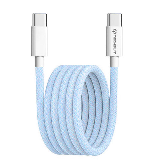 Kabel za podatke i punjenje USB-C - USB-C Techsuit PCB114D, 60W, 1m, Plavi