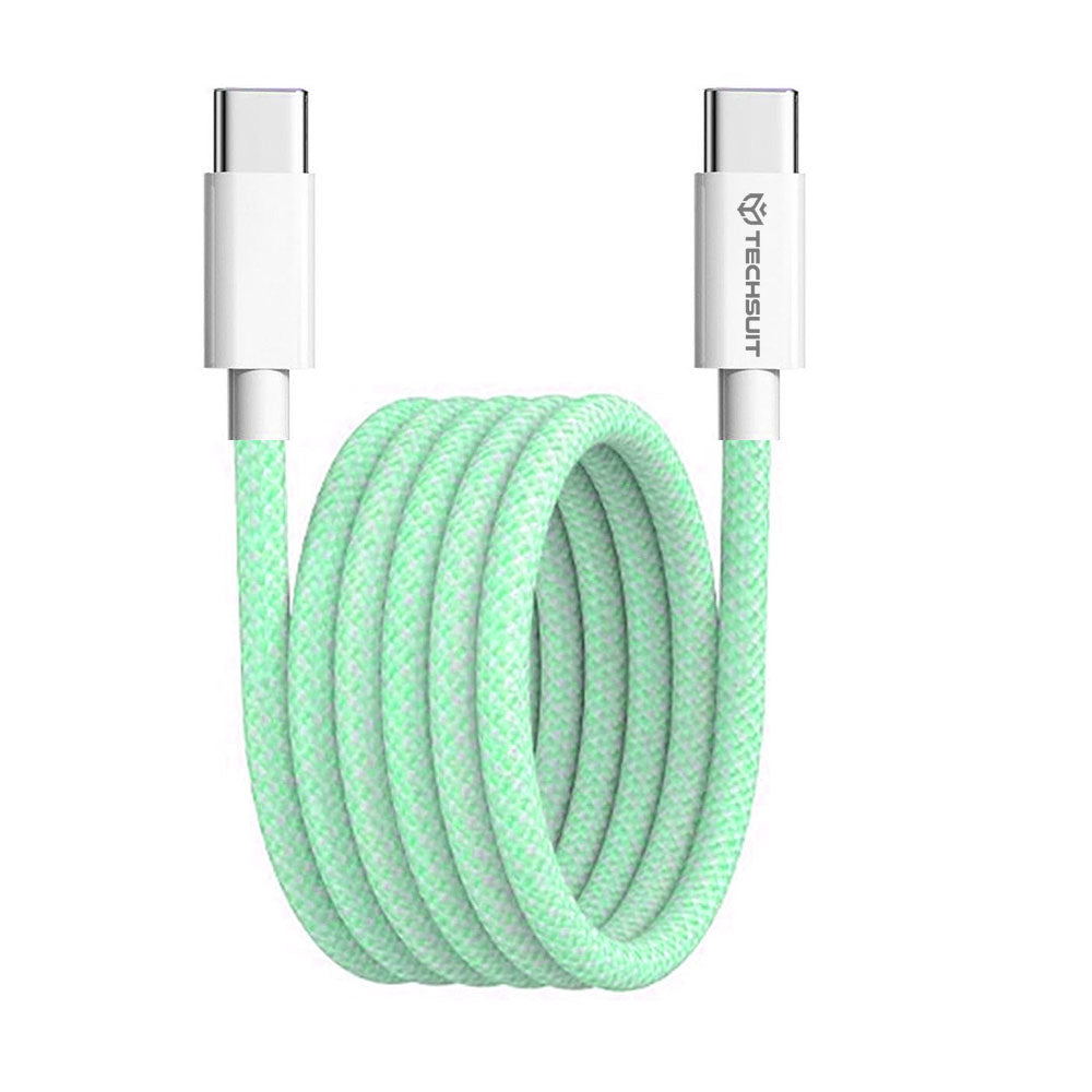Kabel za podatke i punjenje USB-C - USB-C Techsuit PCB114D, 60W, 1m, Zelen.