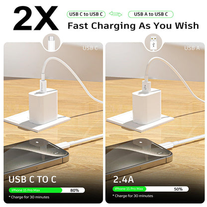 Kabel za prijenos podataka i punjenje USB-C - USB-C Techsuit PCB130, 60W, 1m, Bijeli