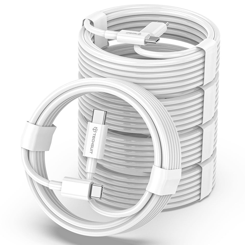 Kabel za prijenos podataka i punjenje USB-C - USB-C Techsuit PCB130, 60W, 1m, Bijeli