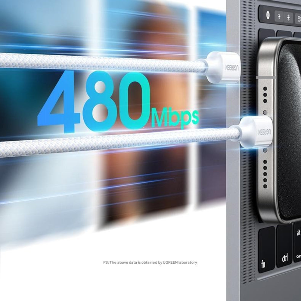 Kabel za podatke i punjenje USB-C - USB-C UGREEN L501, 60W, 1m, Sivi