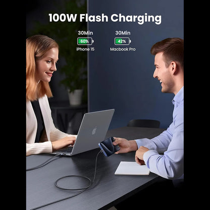 Kabel za prijenos podataka i punjenje USB-C - USB-C UGREEN L512, 100W, 1m, Sivi