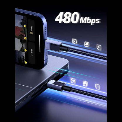 Kabel za prijenos podataka i punjenje USB-C - USB-C UGREEN L512, 100W, 1m, Sivi