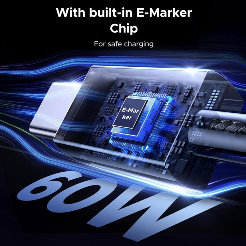 Kabel za podatke i punjenje USB-C - USB-C UGREEN L524, 60W, 1m, Sivi