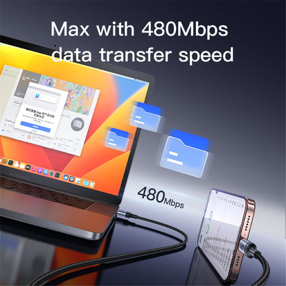 Kabel za prijenos podataka i punjenje USB-C - USB-C Yesido CA181, 60W, 1.2m, Crni