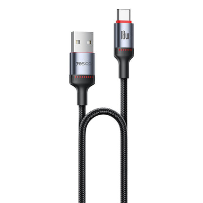 Kabel za prijenos podataka i punjenje USB-C - USB-C Yesido CA183, 60W, 2m, Crni