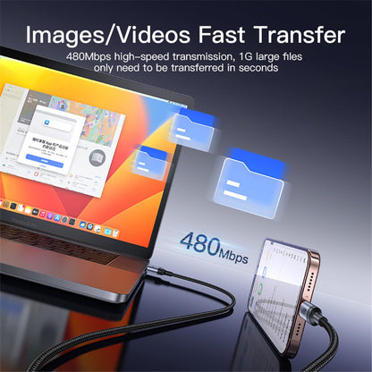 Kabel za prijenos podataka i punjenje USB-C - USB-C Yesido CA183, 60W, 2m, Crni