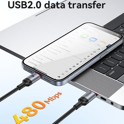 Kabel za prijenos podataka i punjenje USB-C - USB-C Yesido CA185, 240W, 1.2m, Crni