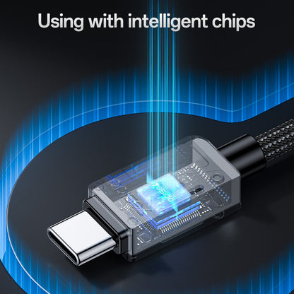 Kabel za prijenos podataka i punjenje USB-C - USB-C Yesido CA196, 60W, 1.2m, Crni