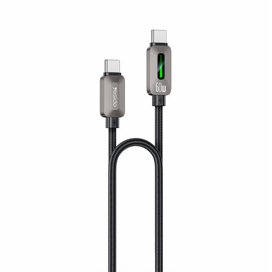 USB-C - USB-C kabel za prijenos podataka i punjenje Yesido CA198, 60W, 1.2m, Crna