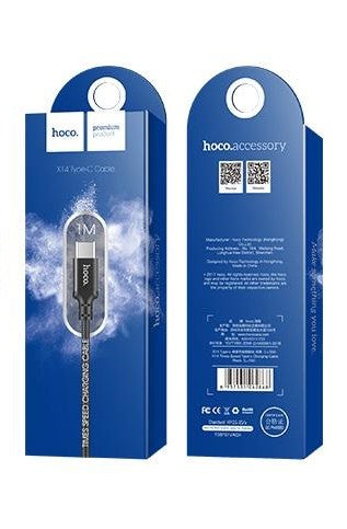Kabel za prijenos podataka i punjenje USB-A - USB-C HOCO X14 Times, 18W, 2m, Crna
