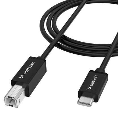 Kabel za pisač WZK WKDDY1S, USB-C - USB-B, 1m, Crni