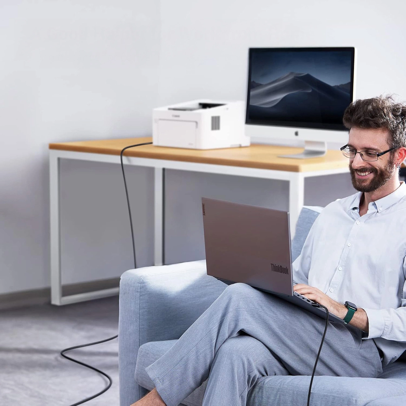 Kabel za pisač WZK WKDDY1S, USB-C - USB-B, 1m, Crni