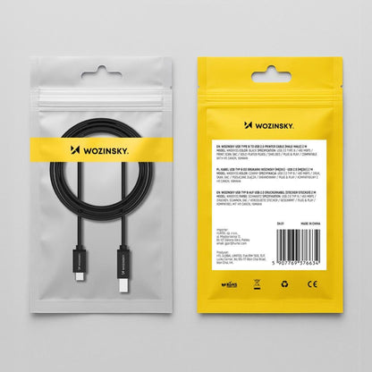 Kabel za pisač WZK WKDDY1S, USB-C - USB-B, 1m, Crni