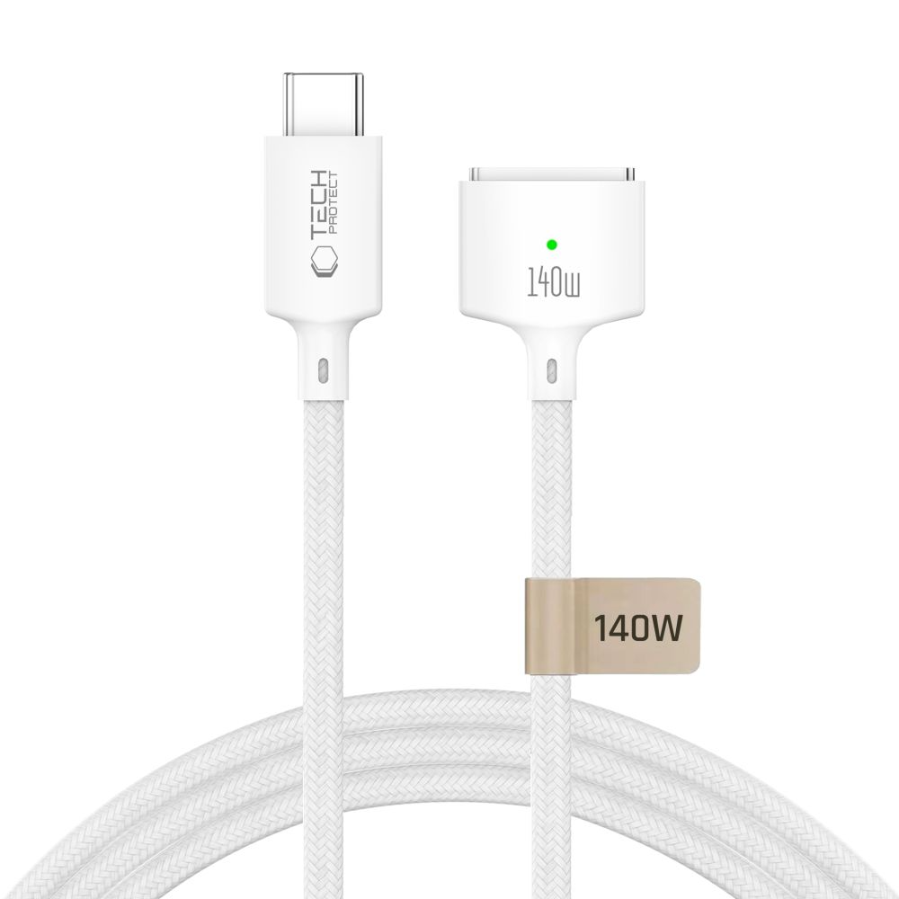 Kabel za punjenje Tech-Protect MMC01 Ultraboost, USB-C - MagSafe 3, 140W, 3m, Bijela