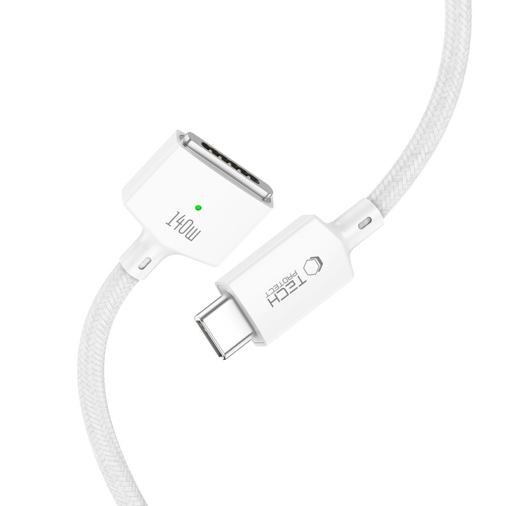 Kabel za punjenje Tech-Protect MMC01 Ultraboost, USB-C - MagSafe 3, 140W, 2m, Bijela