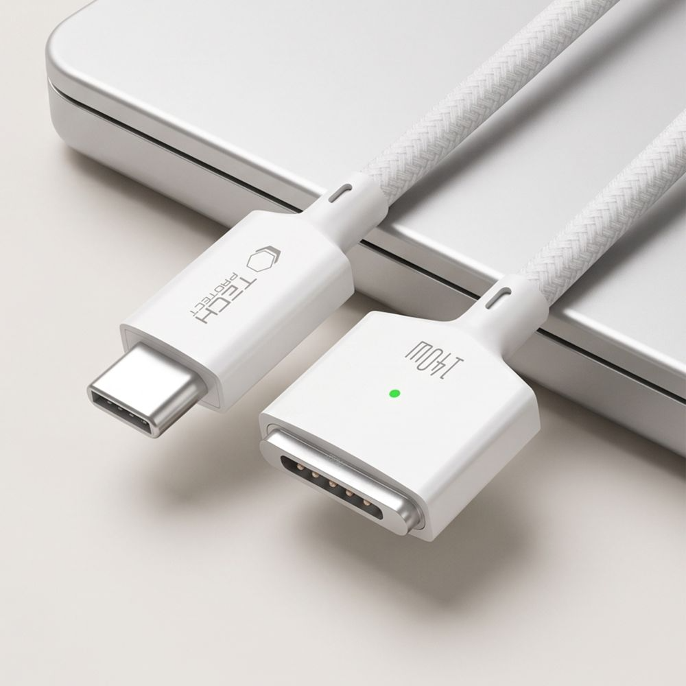 Kabel za punjenje Tech-Protect MMC01 Ultraboost, USB-C - MagSafe 3, 140W, 3m, Bijela