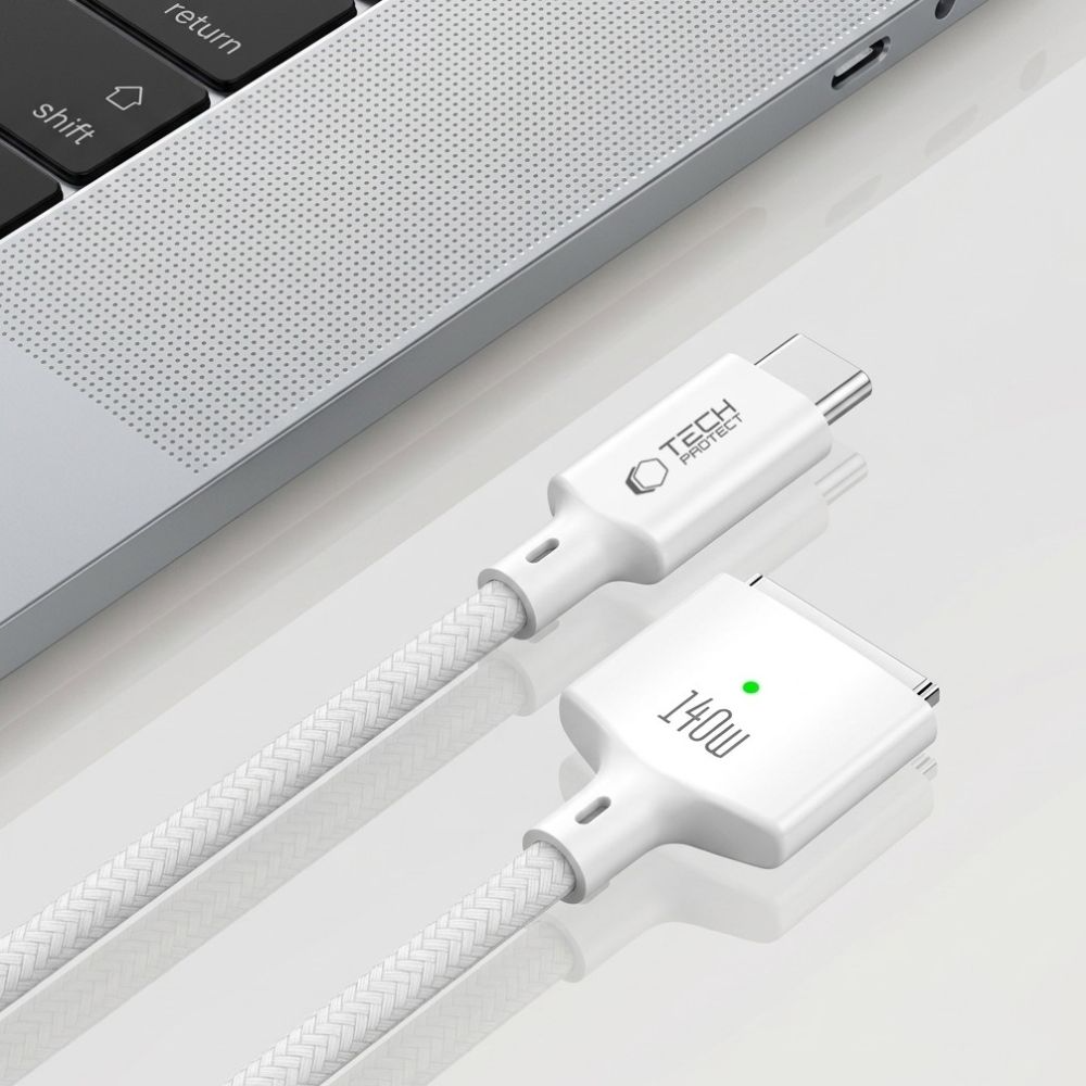 Kabel za punjenje Tech-Protect MMC01 Ultraboost, USB-C - MagSafe 3, 140W, 2m, Bijela