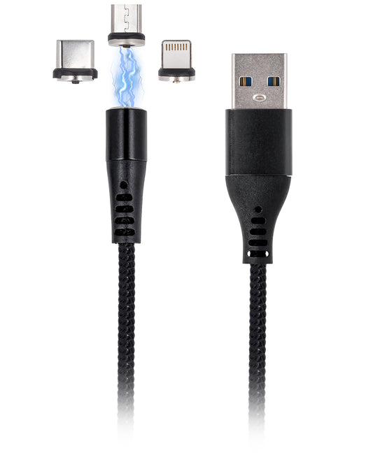 Kabel za prijenos podataka i punjenje USB-A - Lightning / microUSB / USB-C MaXlife MXUC-02-2 3u1, 18W, 1m, Crna