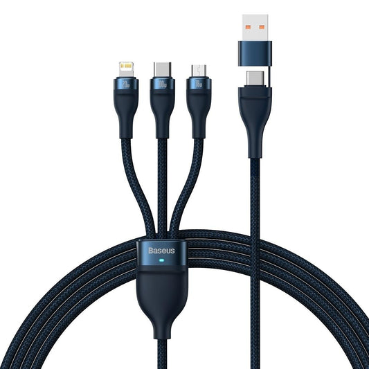 USB-C / USB-A kabel za punjenje - Lightning / microUSB / USB-C Baseus Flash Series II, 100W, 1.2m, Tamnoplava CASS030103