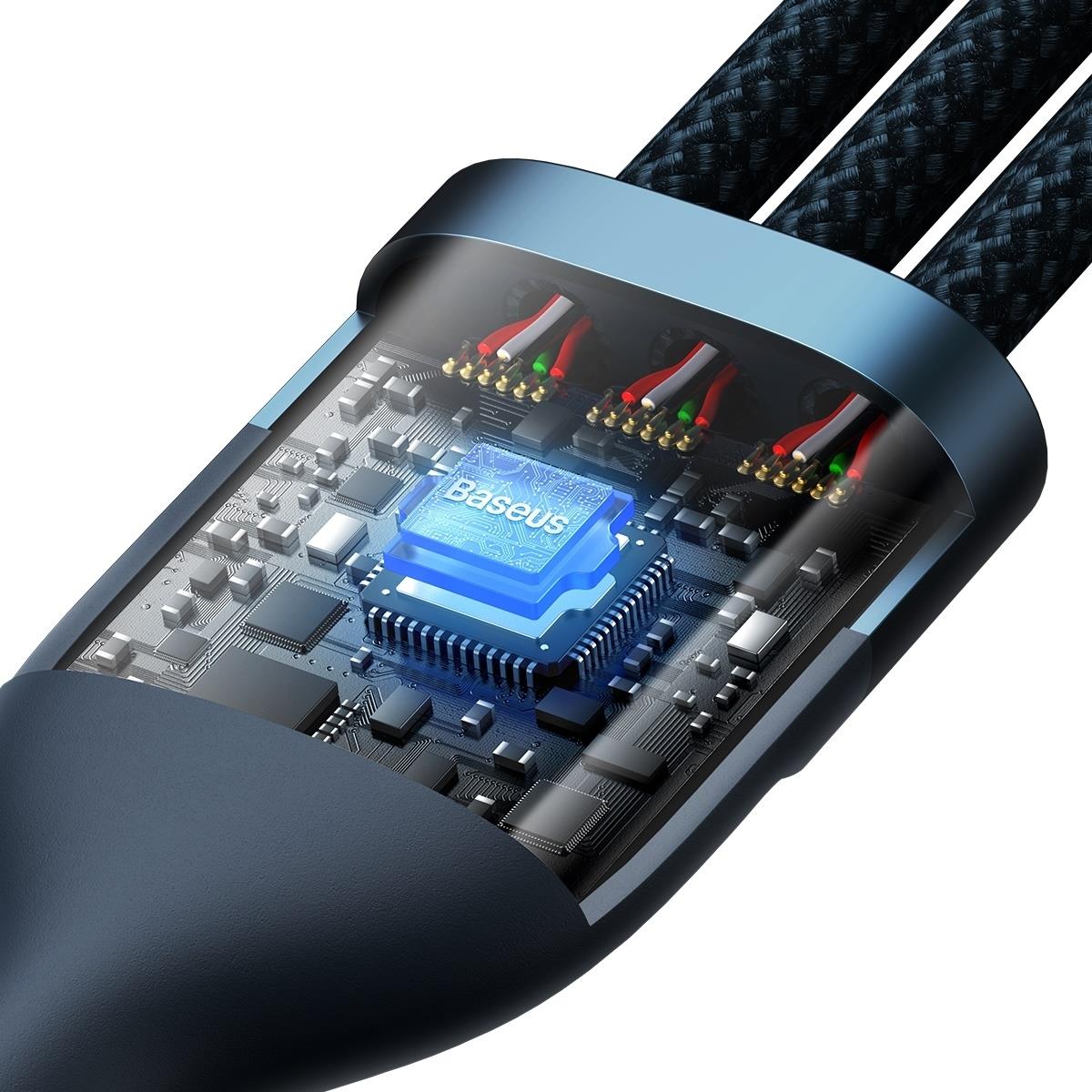 USB-C / USB-A kabel za punjenje - Lightning / microUSB / USB-C Baseus Flash Series II, 100W, 1.2m, Tamnoplava CASS030103