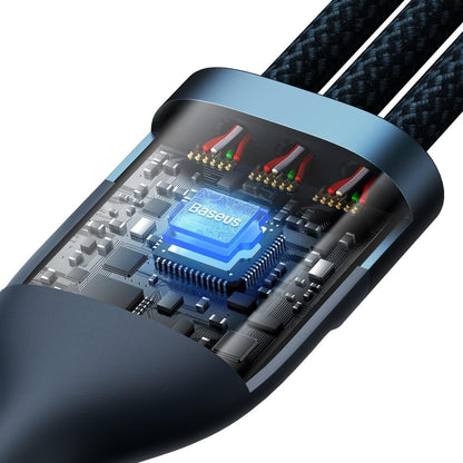 USB-C / USB-A kabel za punjenje - Lightning / microUSB / USB-C Baseus Flash Series II, 100W, 1.2m, Tamnoplava CASS030103