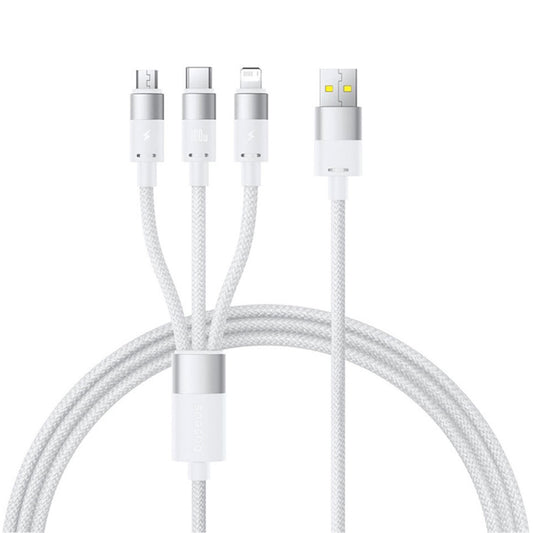 Kabel za punjenje USB-A - Lightning / microUSB / USB-C Baseus StarSpeed, 100W, 1.5m, Bijeli P10319900211-00