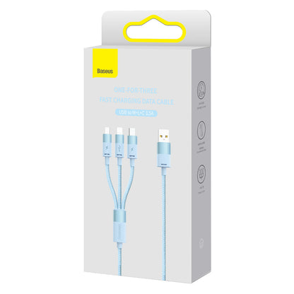 Kabel za punjenje USB-A - Lightning / microUSB / USB-C Baseus StarSpeed 3u1, 20W, 1.2m, Plavi CAXS000017