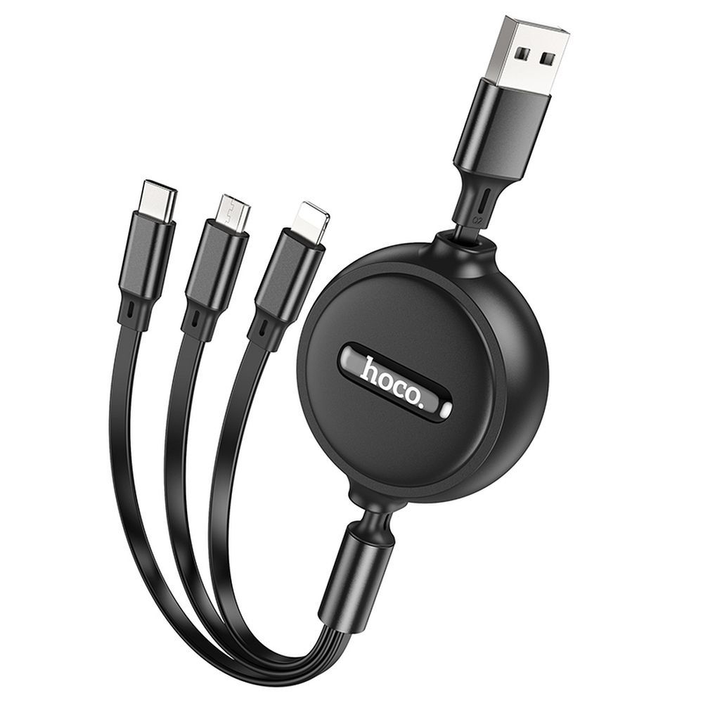 Kabel za punjenje USB-A - Lightning / microUSB / USB-C HOCO X75 3u1, 18W, 1m, Crni