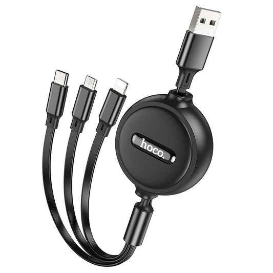 Kabel za punjenje USB-A - Lightning / microUSB / USB-C HOCO X75 3u1, 18W, 1m, Crni