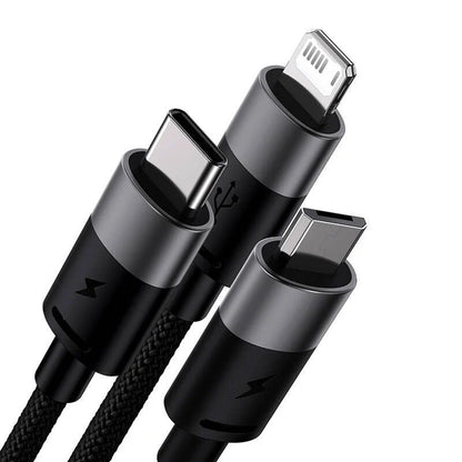 Kabel za punjenje USB-A - Lightning / microUSB / USB-C Baseus StarSpeed 3in1, 20W, 0.6m, Crni P10319900111-00