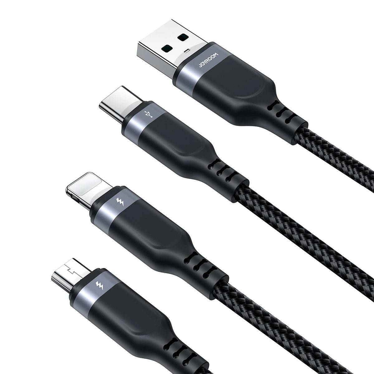 Kabel za punjenje USB-A - Lightning / microUSB / USB-C Joyroom S-A18 3u1, 18W, 1.2m, Crni