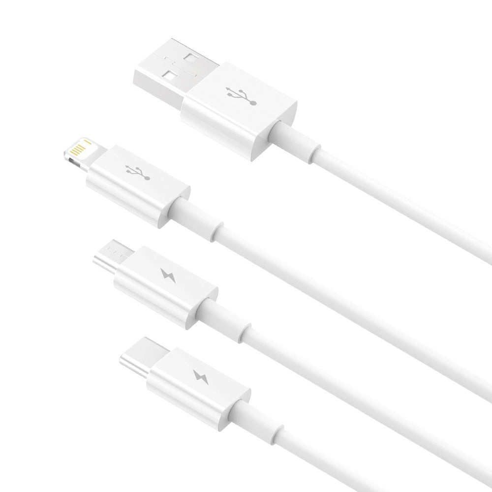 Kabel za punjenje USB-A - Lightning / microUSB / USB-C Baseus Superior 3in1 Series, 20W, 1m, Bijeli P10320105221-00