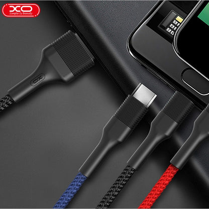 Kabel za punjenje USB-A - Lightning / microUSB / USB-C XO Design NB54, 18W, 1.2m, Višebojan