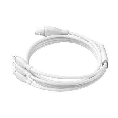 USB-A kabel za punjenje - Lightning / microUSB / USB-C Baseus Ultra Fast 3in1, 18W, 1.3m, Bijela P10376303211-00