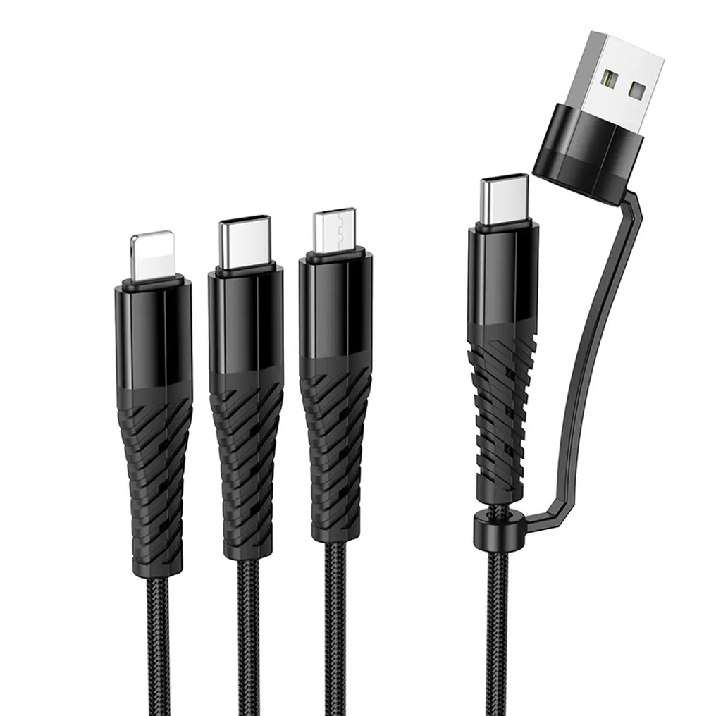 Kabel za punjenje USB-A / USB-C - Lightning / microUSB / USB-C HOCO X123 3u1, 18W, 1m, Crni