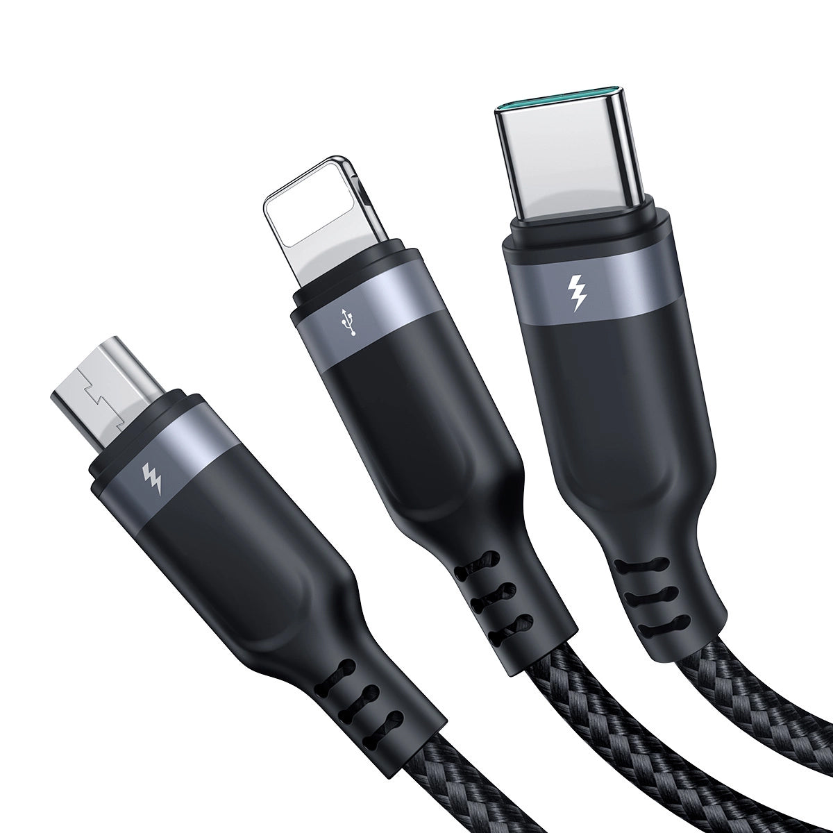 Kabel za punjenje USB-A - Lightning / microUSB / USB-C Joyroom S-A18 3u1, 18W, 1.2m, Crni
