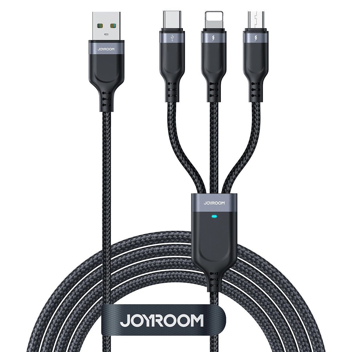 Kabel za punjenje USB-A - Lightning / microUSB / USB-C Joyroom S-A18 3u1, 18W, 1.2m, Crni
