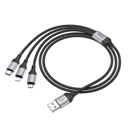 Kabel za punjenje USB-A - Lightning / microUSB / USB-C HOCO X102 3u1, 18W, 1m, Crni