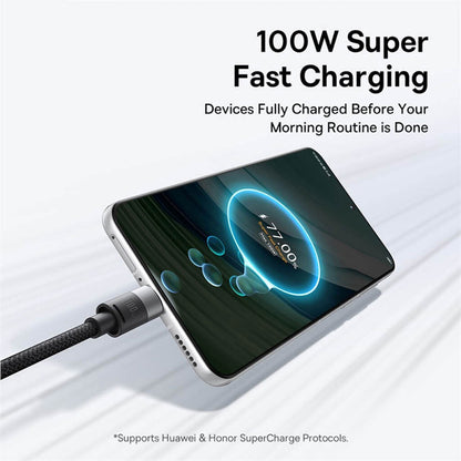 Kabel za punjenje USB-A - Lightning / microUSB / USB-C Baseus StarSpeed, 100W, 1.5m, Bijeli P10319900211-00