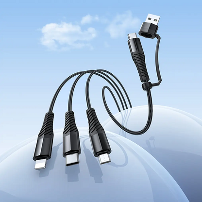 Kabel za punjenje USB-A / USB-C - Lightning / microUSB / USB-C HOCO X123 3u1, 18W, 1m, Crni