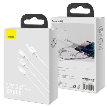Kabel za punjenje USB-A - Lightning / microUSB / USB-C Baseus Superior 3in1 Series, 20W, 1m, Bijeli P10320105221-00