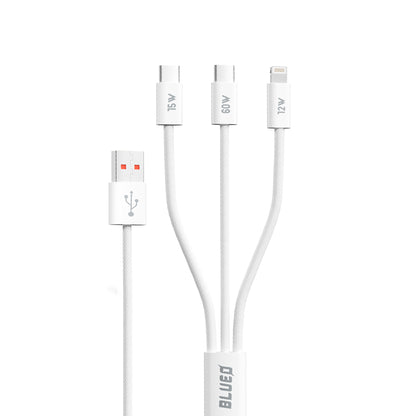 Kabel za punjenje USB-A - Lightning / 2 x USB-C Blueo, 75W, 1.2m, Bijeli